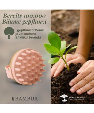 Premium Bambua Scalp Massage Brush - Anti-Dandruff Head Massager with E-Book for Healthy Scalp - Pink | International Shipping - Buy Online on GoSupps.com