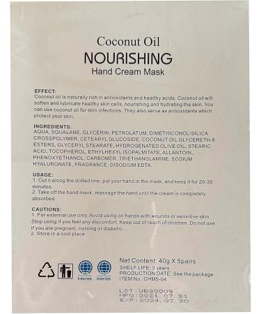 Elitzia ETMM03 Handmask Moisturizing Gloves - Repair Dry Cracked Skin with Coconut Oil | Unisex Hand Care - Buy Online on GoSupps.com