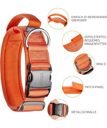 OneTigris Dog Collar with Metal Buckle - Durable L Orange Collar for Dogs | International Shipping - Buy Online on GoSupps.com