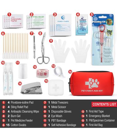 JUSAID Pet First Aid Kit - 40 Pieces for Cats and Dogs | Ideal for Home, Office, Travel, and Emergencies - Buy Online on GoSupps.com