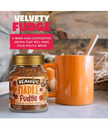 Beanies Flavoured Instant Coffee Jars: 6 x Maple Fudge (6 x 50g) - Buy Online on GoSupps.com