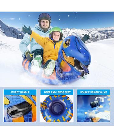 Aoskie Dinosaur Snow Tube - Heavy Duty Inflatable Sled for Outdoor Sledding | Double-Layered Bottom | Winter Fun for Kids and Adults - Buy Online on GoSupps.com