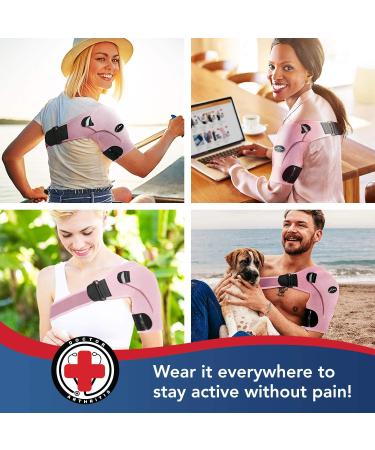 Doctor Developed Shoulder Support & Handbook - Pain Relief for Shoulder Injuries in Pink - Buy Online on GoSupps.com