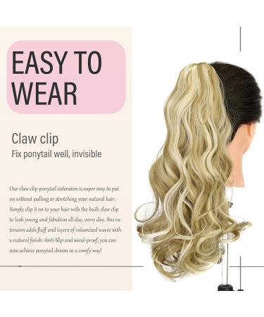 Shop Dcbaboo 45cm Wavy Ponytail Extension Sandy Blonde & Bleaching Blonde Clip-In Braid | Synthetic Curly Hair Extensions (150g) - Buy Online on GoSupps.com