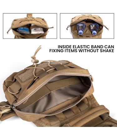 EXCELLENT ELITE SPANKER Tactical Military Dog Saddle Bag Harness Saddlebag Backpack for Medium Large Dogs(Brown L) L Brown - Buy Online on GoSupps.com