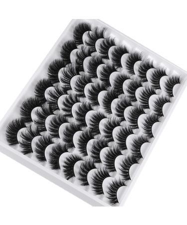 Boahankuke C 20MM False Eyelashes 24 Pairs - 8 Styles Pack | Thick Fluffy 6D Wispy Crossed Eye Lashes Wholesale Bulk - Buy Online on GoSupps.com