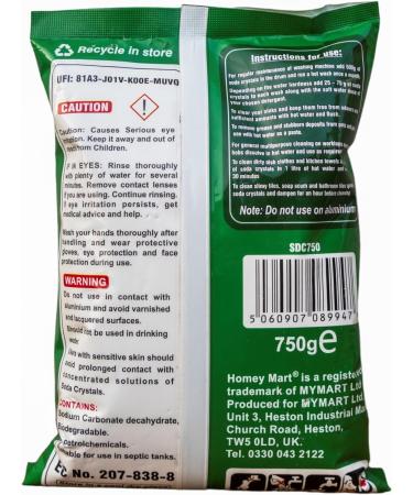 Pack of 3 x Soda Crystals 750g Multipurpose Cleaner Clothes Washing Cleans Washing Machine Sinks & Drains Blockage-free Laundry Water Softener Stain Remover - Buy Online on GoSupps.com