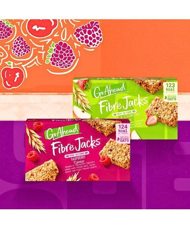 Flapjack Bars Bundle with 2 x Go Ahead Fibre Jacks Raspberry and 2 x Go Ahead Fibre Jacks Applle & Strawberry | 2 Cereal Bars Flavours 4 Breakfast Bars Packs 16 Go Ahead Bars - Buy Online on GoSupps.com