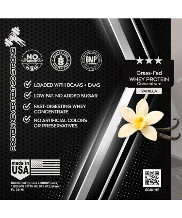 LIVE LGNDRY LABS Grass-Fed Vanilla Whey Protein Powder | Organic Non GMO No Soy and Gluten Free - 27 Servings | NSF Certified for Sport - Buy Online on GoSupps.com