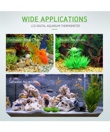 VIVOSUN 4-Pack LCD Digital Aquarium Thermometer with Suction Cup - Accurate Water Temperature for Fish Tank, Terrariums, and Turtles - Buy Online on GoSupps.com