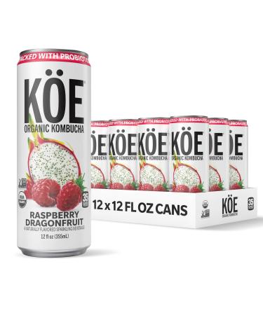 KE Organic Kombucha Cans, Raspberry Dragonfruit, 12 Ounces, Pack of 12