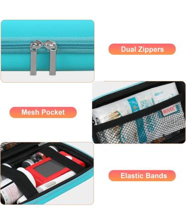Bovke Diabetes Supplies Case - Travel Bag for Blood Sugar Test Kit Medications & More - Turquoise - Buy Online on GoSupps.com
