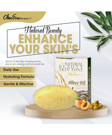 Clear Essence My Natural Beauty Olive Oil Soap - Hydrating Face & Body Soap for All Skin Types - Deep Cleansing Bar for Flawless Complexion (6.1 Oz - Buy Online on GoSupps.com