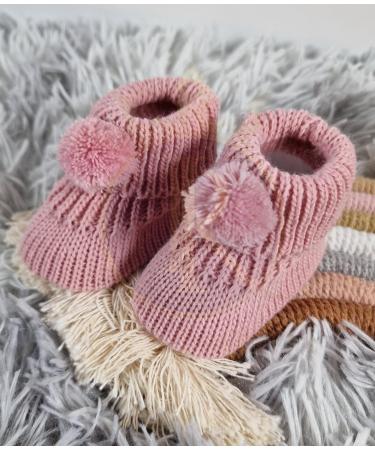 Royal Icon Newborn Baby Booties 0-3 Months Pom Pom Bootees for Boys and Girls - RI408 Rose Gold White RI377 - Buy Online on GoSupps.com