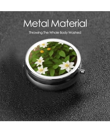 Clematis Flowers Mini Round Pill Box | 3 Compartment Portable Pill Organizer for Travel Home & Office - Buy Online on GoSupps.com
