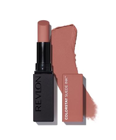 REVLON Lipstick  ColorStay Suede Ink  Built-in Primer  Infused with Vitamin E  Waterproof  Smudgeproof  Matte Color  002 No Rules (Pack of 1)