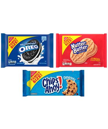 OREO, CHIPS AHOY! & Nutter Butter Cookies Variety Pack, Family Size, 3 Packs