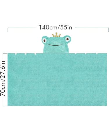 Hilmocho Baby Hooded Bath Towel | Soft Coral Velvet Swaddle Wrap Blanket | Absorbent & Warm | Green Frog Design - Buy Online on GoSupps.com