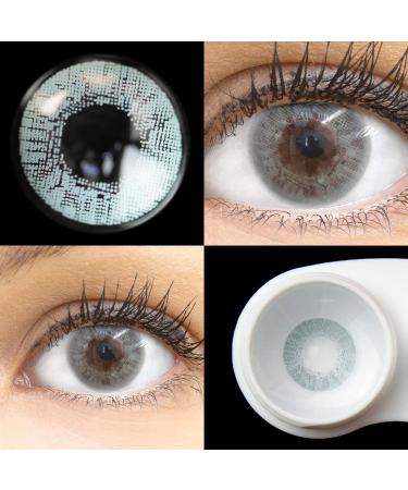 Glamlens Flora Sterling Gray Gray + container |Very strongly covering natural gray contact lenses colored |Colored silicone hydrogel |1 pair (2 pieces) |Dia 14.50 |Without starch