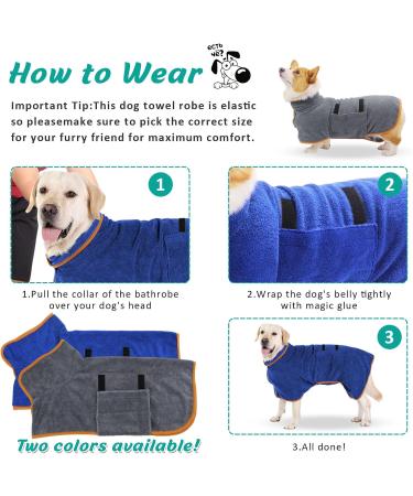 Leapbeast Quick-Dry Dog Bed with Velcro Fastener - Adjustable Straps Highly Absorbent (L Blue) | International Shipping Available - Buy Online on GoSupps.com