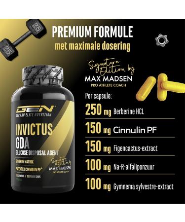 VitamineVersand 24 Invictus GDA Highdose GDA complex with berberine Cinnulin PF cinnamon bark extract & bioactive Ralpha lipoic acid 120 vegan capsules - Buy Online on GoSupps.com
