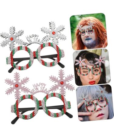 HOMSFOU 2 Pcs New Year Decoration Glasses Christmas Party Sunglasses Xmas Party Favors 2022 Novelty Eyewear Xmas Snowflake Eyeglass Snowflake Eyewear Plastic Cosplay Accessories Child - Buy Online on GoSupps.com