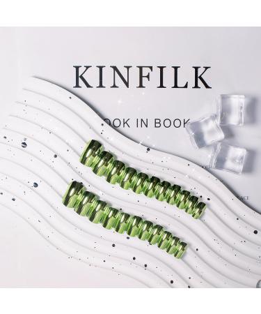 Mirror Metal Green Press On Nails - Medium Short Square Chrome Glazed Gel Nails | Reusable Thick Acrylic Nails for Women - Buy Online on GoSupps.com