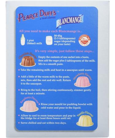 Delicious Pearce Duff Strawberry Raspberry Chocolate Vanilla Blancmange - 146g - Buy Online on GoSupps.com