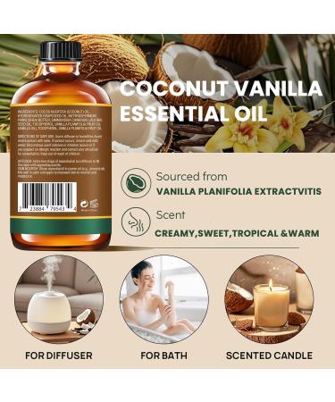 Coconut Vanilla Essential Oil 4FL.Oz - Essential Oils for Diffusers for Home & Aromatherapy - Vanilla Oil for Diffuser Humidifier Scented Oils for DIY Soap Candle Making - Buy Online on GoSupps.com