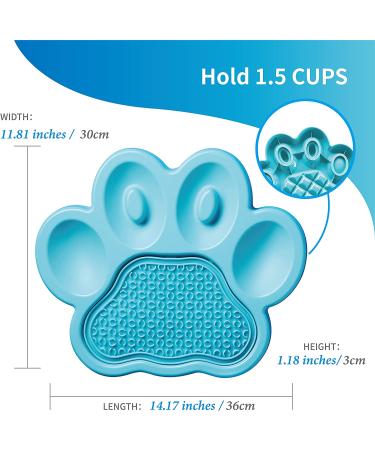 PetDreamHouse PAW 2-in-1 Slow Feeder Interactive Bowl & Lick Mat - Blue - Buy Online on GoSupps.com
