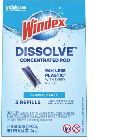 Windex Dissolve Concentrated Glass Cleaner Refill Pods - Pack of 3 - Buy Online on GoSupps.com