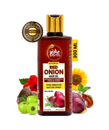 The Indie Earth Advanced Red Onion Oil 300ml Repairs Damaged Hair - Makes hair Thicker & Stronger