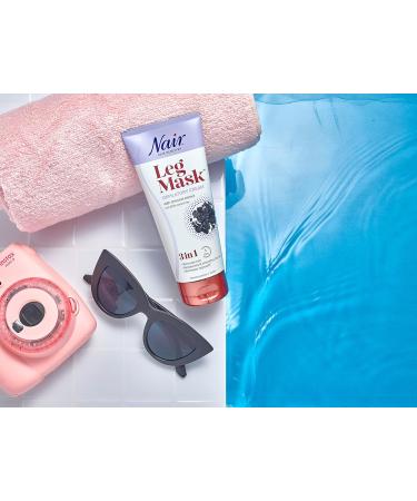 Nair 3-in-1 Leg Mask Depilatory Cream with Charcoal Extract and Natural Clay - 180ml - Buy Online on GoSupps.com