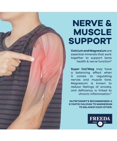 Freeda Super Cal/Mag Calcium Magnesium - 250 Capsules - Vegetarian/Vegan Bone & Joint Support Supplement - Buy Online on GoSupps.com