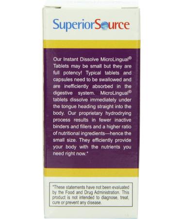 Superior Source No Shot Vitamin B12 Methylcobalamin (1000 mcg) with Folic Acid - 60 Quick Dissolve Sublingual Tablets | Energy Boost, Heart Health, Metabolism Support | Non-GMO - Buy Online on GoSupps.com