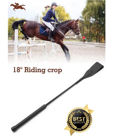 Double Slapper Horse Crop - 18 Black English Equestrian Riding Crop for Horses - Buy Online on GoSupps.com