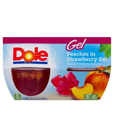 Dole Fruit Bowls Peaches In Strawberry Gel Healthy Snack 123 g 4 Cups Peaches in Strawberry Gel 123g (Pack of 4)