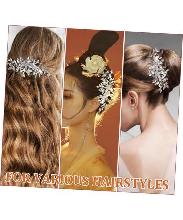 Mikinona Rhinestone Tuck Comb Flower Side Comb Side Combs Bridal Hair Comb Weeding Bride Hair Accessories Wedding Accessories Hair Comb for Women Rhinestone Leaf Hairpin Hair Jewelry Metal - Buy Online on GoSupps.com