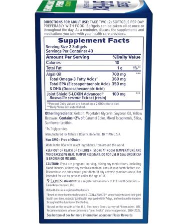 Osteo Bi-Flex Advanced Omega-3 Joint Complex, Plant-Based Algae Oil, Joint Support Supplement, 80 Count Softgels - Buy Online on GoSupps.com