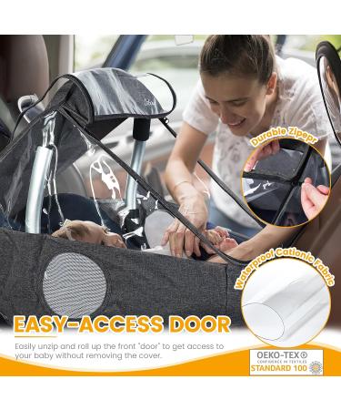 Orzbow Universal Baby Car Seat Rain Cover - Dark Grey - Weather Shield with Handle Opening and Ventilation | Protects Babies and Pets in Crowded Areas - Buy Online on GoSupps.com