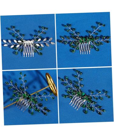 Housoutil Wedding Headpiece for Bride Hair Accessories for Wedding Green Hair Accessories Green Rhinestone Hair Side Comb Bridal Hair Accessory Crystal Emerald Women's Rhinestones - Buy Online on GoSupps.com