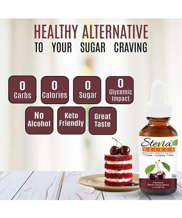 Stevia Select Liquid Stevia Drops - Keto Friendly Liquid Stevia Sweetener | Black Cherry Stevia Drops | Zero Calorie Sweetener Sugar Substitutes Extracted from Sweet Leaf | Black Cherry Extract 2 Oz. - Buy Online on GoSupps.com