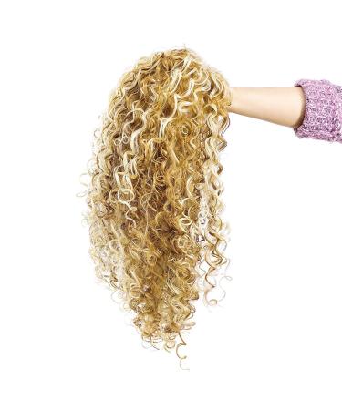 SWACC 20-Inch Big Bouffant Curly Wig for Women - Synthetic Heat Resistant Hair Piece with Cap | Strawberry Blonde/Bleach Blonde Highlights (27H613 - Buy Online on GoSupps.com
