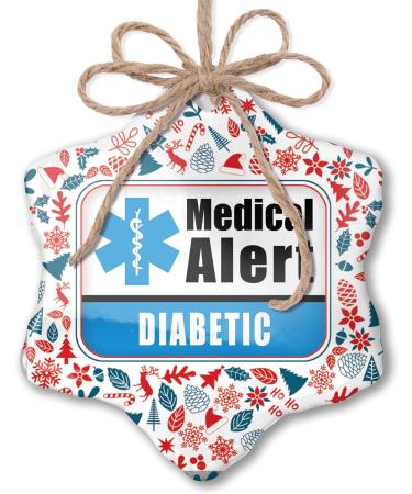 NEONBLOND Christmas Ornament Medical Alert Blue Diabetic Red White Blue Xmas - Festive Holiday Decor for Diabetics - Buy Online on GoSupps.com