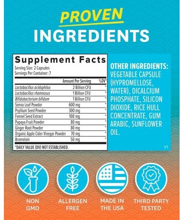 Zenwise Colon 7 Day Gut Cleanse | Detox for Women & Men | Psyllium Husk Senna Leaf Bromelain Ginger & Apple Cider Vinegar | 14 Count - Optimize Your Digestive Health - Buy Online on GoSupps.com