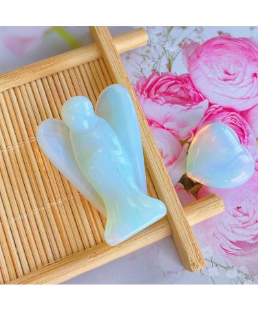 XIANNVXI 38mm Opal Crystals Angel Figurine | Healing Gemstones & Reiki Gift | Polished Stone Guardian Angel - Buy Online on GoSupps.com