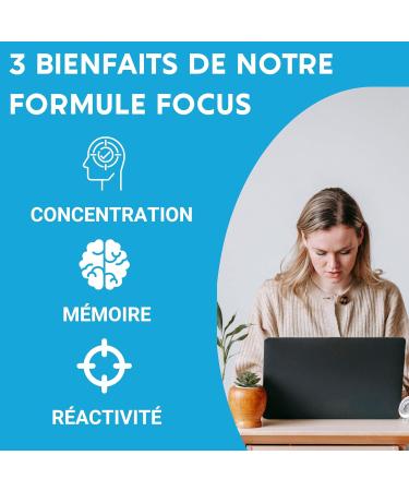 FOCUS FORMULA | Ginkgo Biloba Guarana Bacopa Green Tea Vitamin B6 | Powerful Nootropic 100% Natural | Memory Concentration Brain | 60 Capsules | Dietary Supplement - Buy Online on GoSupps.com