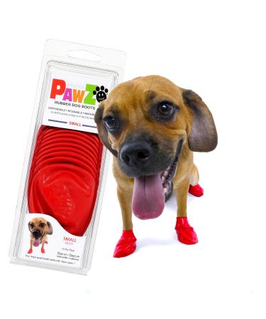 PawZ Dog Boots | Rubber Dog Booties | Waterproof Snow Boots for Dogs | Paw Protection for Dogs | 12 Dog Shoes per Pack (Colored)