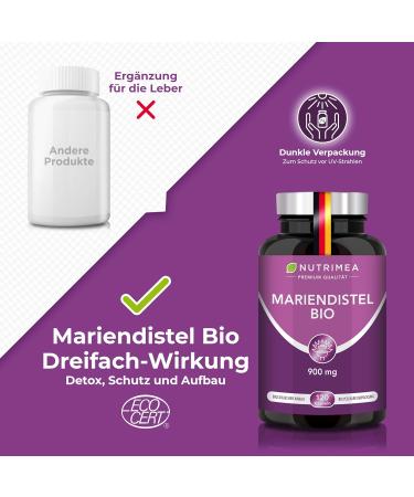 Detox Cure Milk Thistle Bio - Pure Vegan Liver Detox Capsules | 120 High Dose Powder Capsules for Body Cleanse - Buy Online on GoSupps.com