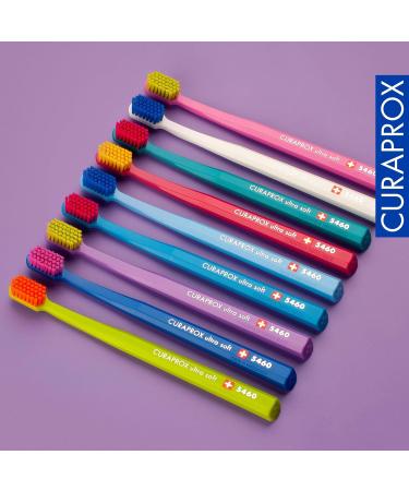 Curaprox CS 5460 Ultra Soft Toothbrush Set - 3-Pack for Adults | Super Soft Bristles in White Dark Blue Pink - International Shipping Available - Buy Online on GoSupps.com